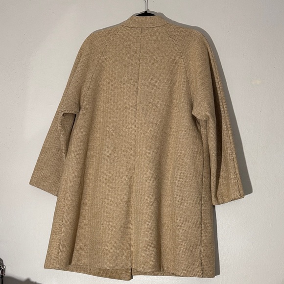 Madewell Stanza Herringbone Tan Open-Front Coat medium - Picture 7 of 10